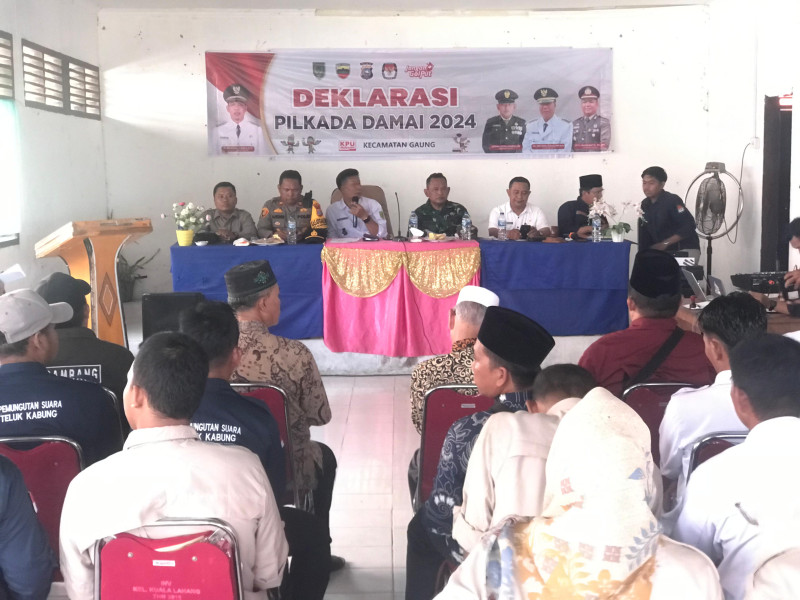 Danpos Koramil 05/Gas Hadiri Deklarasi Pilkada Damai 2024 Di Kecamatan Gaung