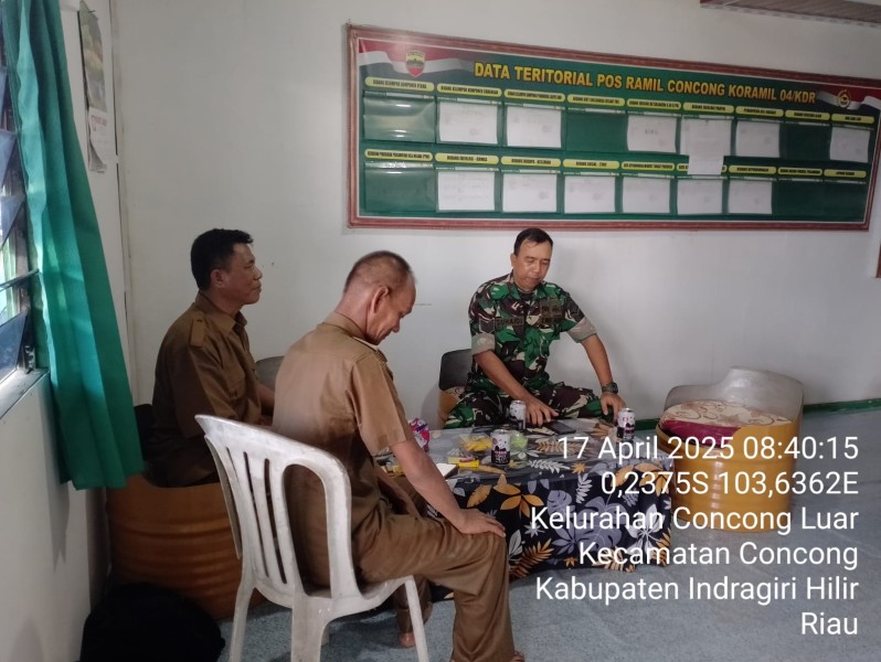 Babinsa Koramil 04/Kuindra Terima Kunjungan Tamu dari Kecamatan dan Kelurahan