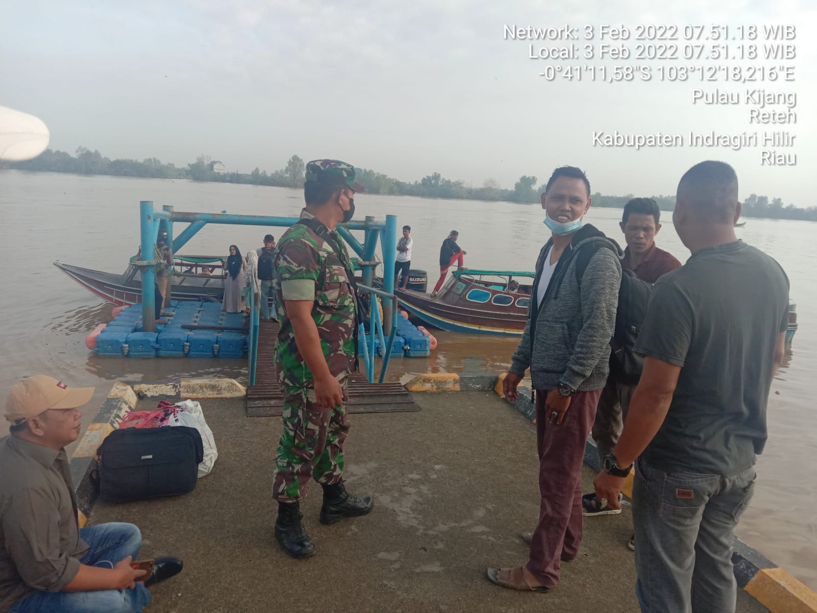 Kawasan Pelabuhan Rutin Jadi Sasaran Penegakan Protkes Oleh Jajaran Koramil 07/Reteh