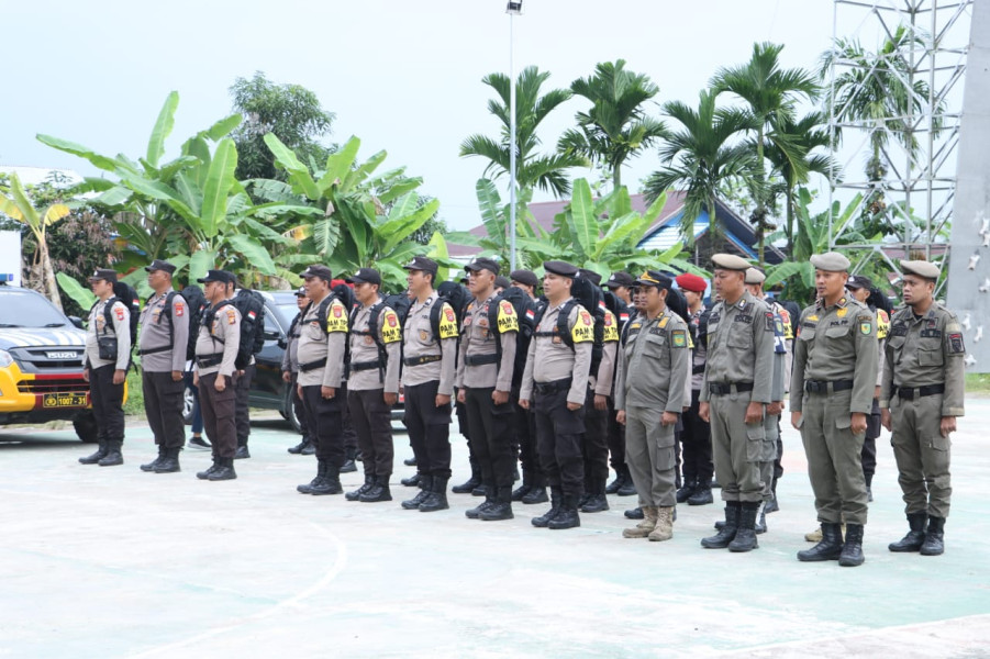 Polres Inhil Terjunkan 55 Personil Pengamanan TPS  ke 5 Kecamatan