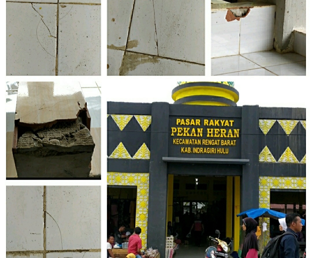 Baru Diresmikan, Keramik Lantai Pasar Rakyat Pekan Heran Banyak Yang Pecah