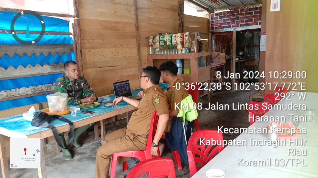 Rencakan Gotong Royong, Babinsa Koramil 03/Tpl  Komsos Dengan Perangkat Kelurahan Dan Kecamatan