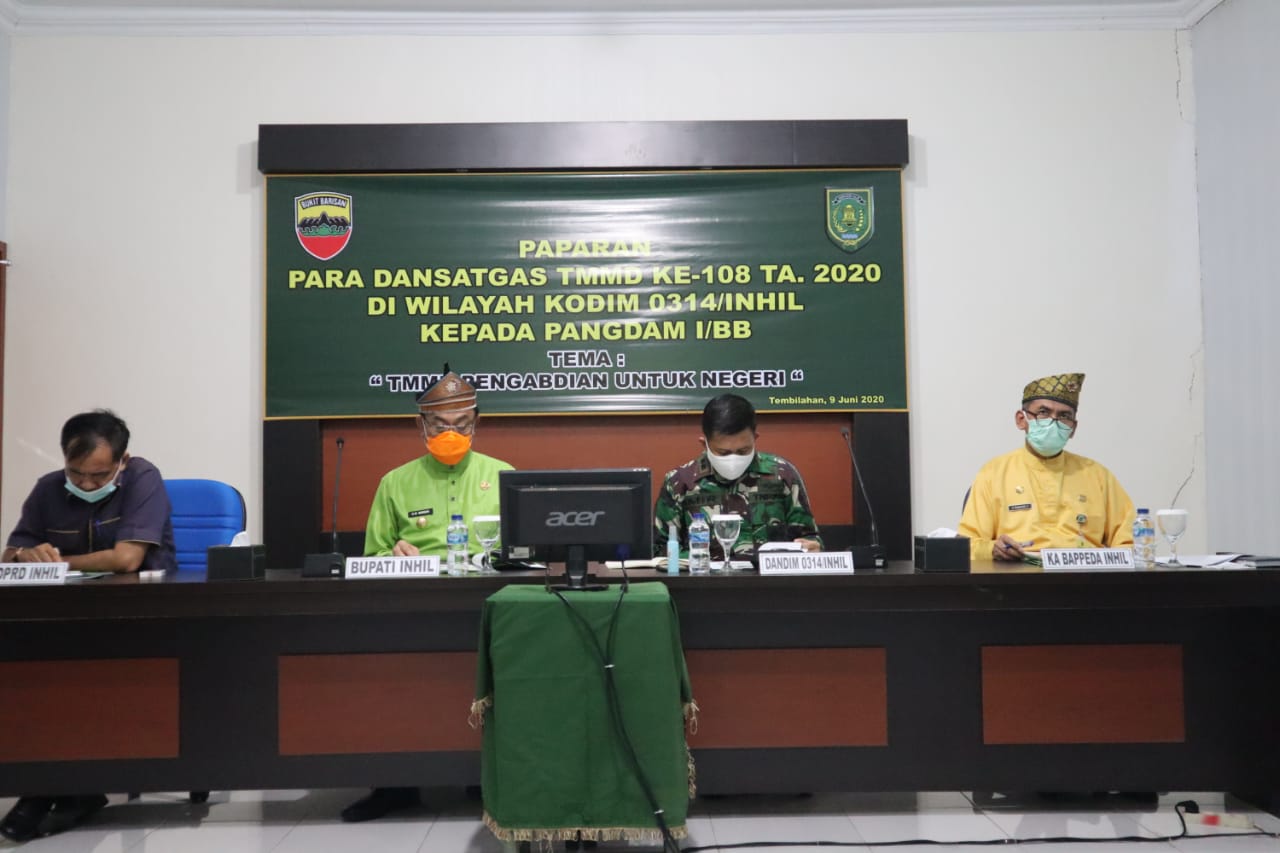 Bahas TMMD di Teluk Kiambang, Dandim 0314/Inhil Lakukan Vidcon bersama Pangdam I/Bukit Barisan