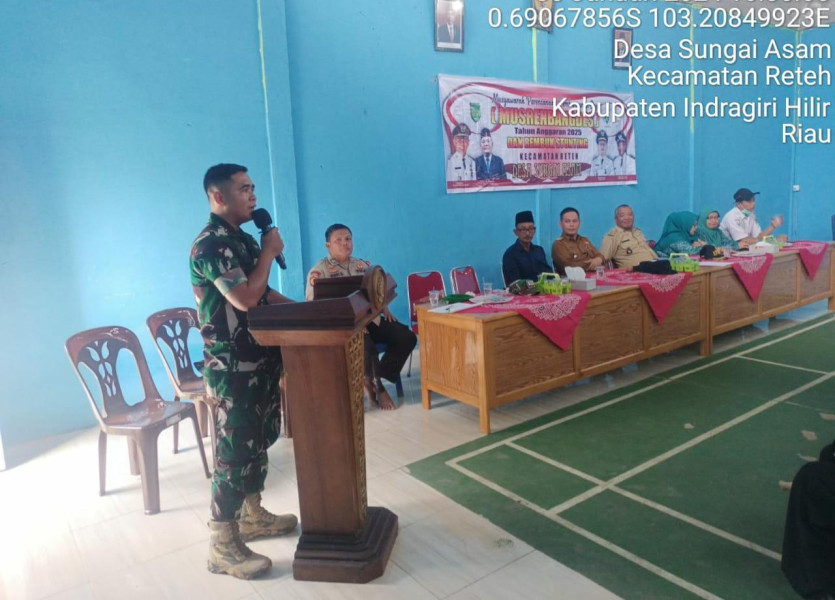Guna Percepatan Penurunan Stunting Melalui Musrembangdes Bersama Serda Riko Saputra