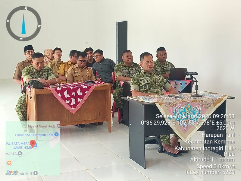 DANRAMIL 03/TPL DAN BABINSA BANTU PERCEPATAN PEMBANGUNAN KDKMP MELALUI VIDCON SERENTAK BERSAMA WAPANG TNI
