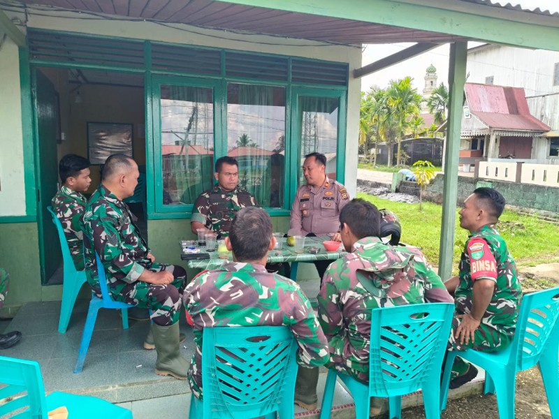 Penggalangan dan Silaturahmi Kapolsek Gaung Anak Serka Terhadap Danramil 05 GAS