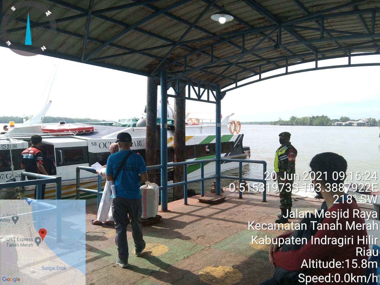 Monitoring Protokol Kesehatan di Pelabuhan Kecamatan Tanah Merah Terus Dilakukan