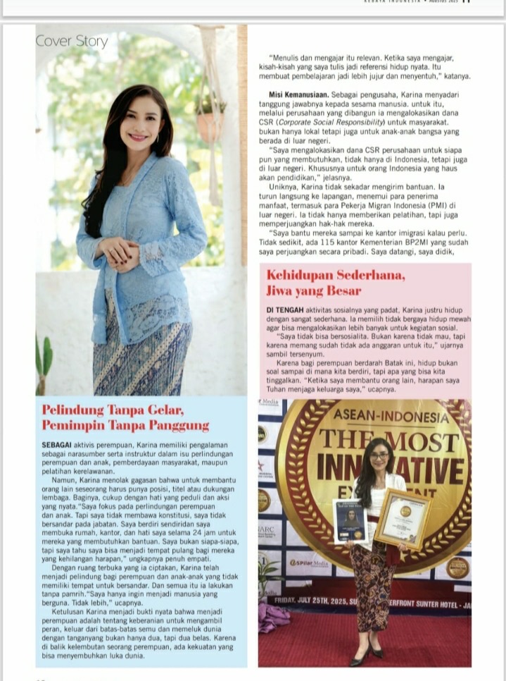 Edisi Kemerdekaan, Karina Sembiring Anggun di Sampul Majalah Kebaya Indonesia