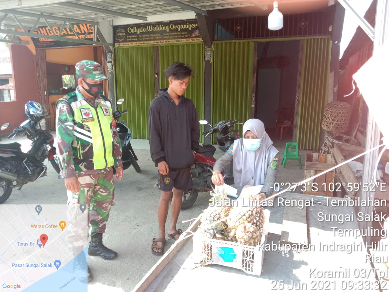 Babinsa 03/Tempuling Dan Satgas Himbau dan Tegaskan Masyarakat Patuhi Protkes 