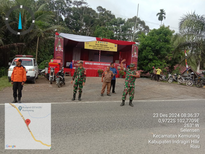 Koramil 09/Kemuning Pantau Arus Mudik Natal dan Tahun Baru 2025