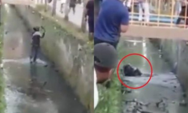 Pelaku Begal Jatuh ke Got, Dirajam Warga Pakai Batu sampai Ambruk