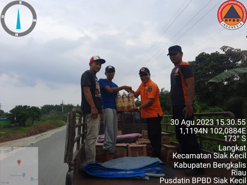 Bupati Bengkalis Melalui BPBD Beri Bantuan Korban Bencana Puting Beliung