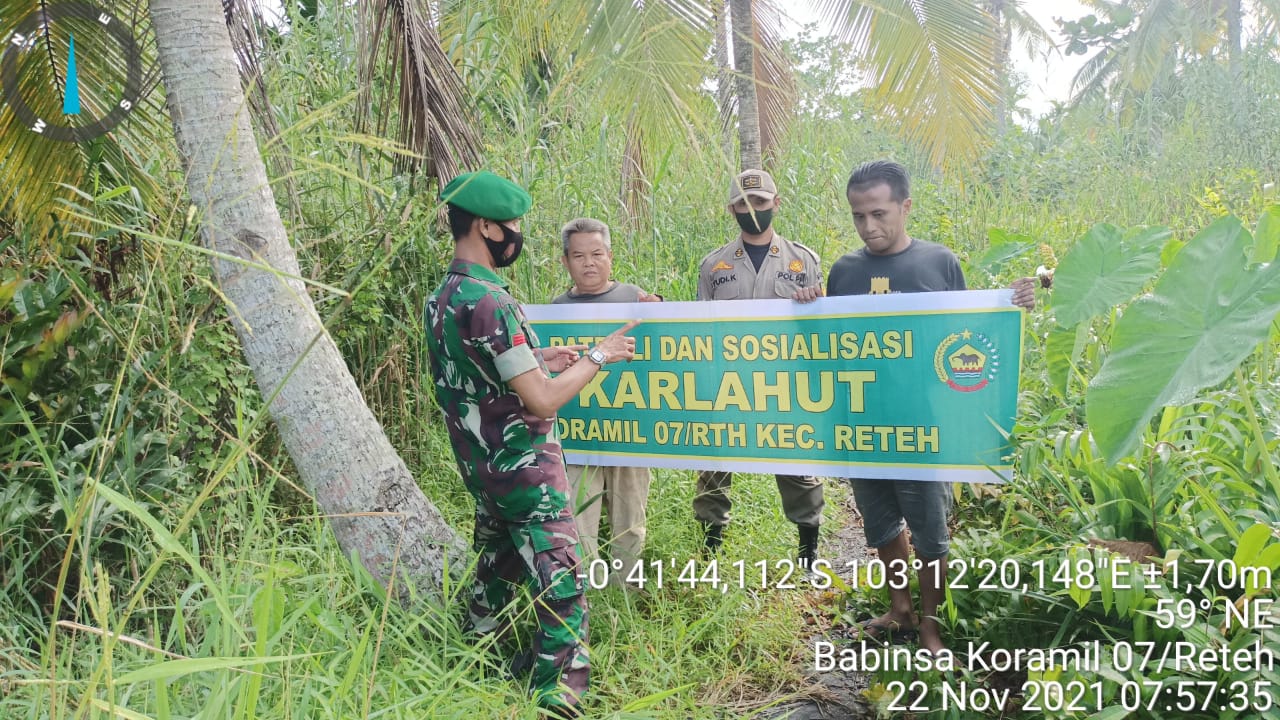Parit 2 Pulau Kijang Jadi Sasaran Praka Boby Arianto untuk Sosisalisasi Karhutla