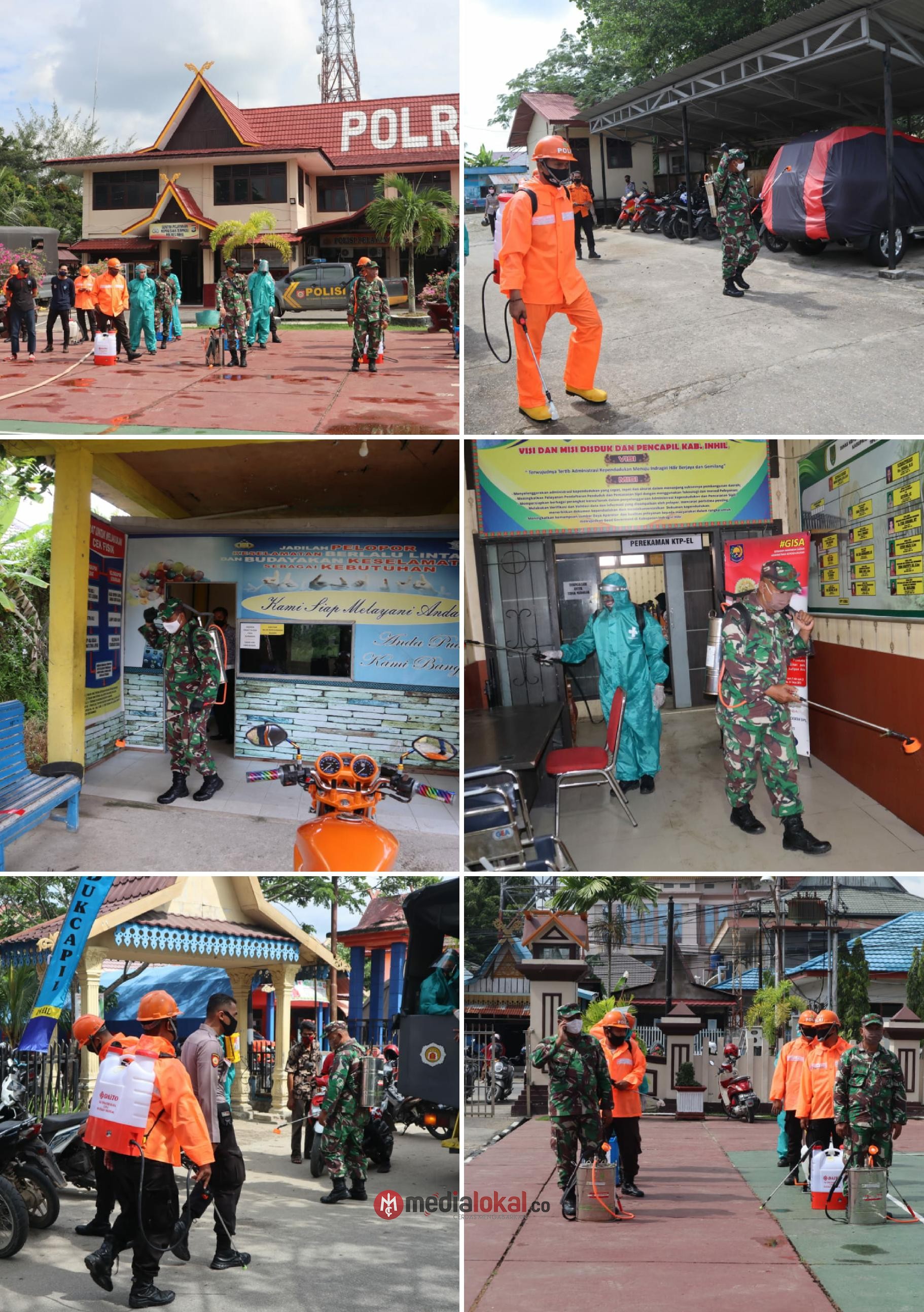 8 Lokasi di Tembilahan ini Jadi Sasaran Penyemprotan oleh Tim Gugas dan Gakplin Covid-19