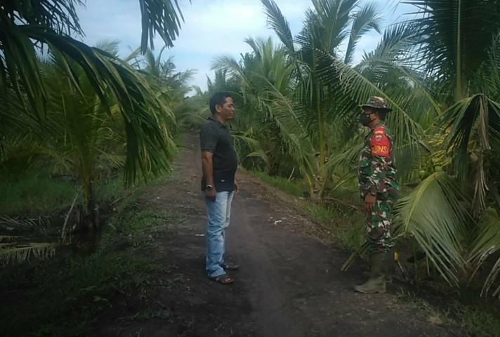 Babinsa Koramil 04/Kateman Gencar Patroli Karhutla di Kelurahan Sapat