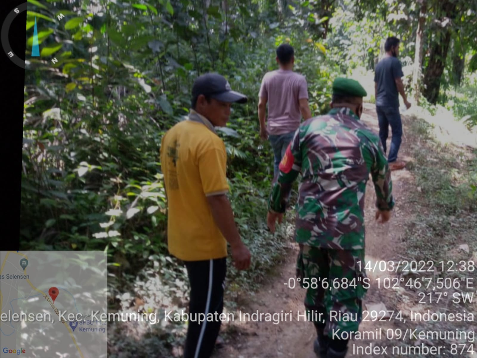 Babinsa Koramil 09/Kemuning, Terus Aktifkan Patroli Karhutla