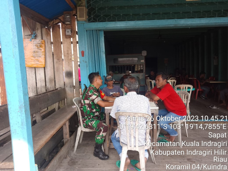 Babinsa Koramil 04/Kuindra Rutin Terapkan Kegiatan Yang Positif