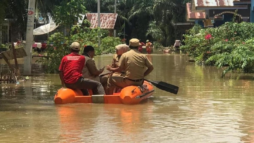 Seribuan Rumah Penduduk di Rohul Riau Diterjang Banjir