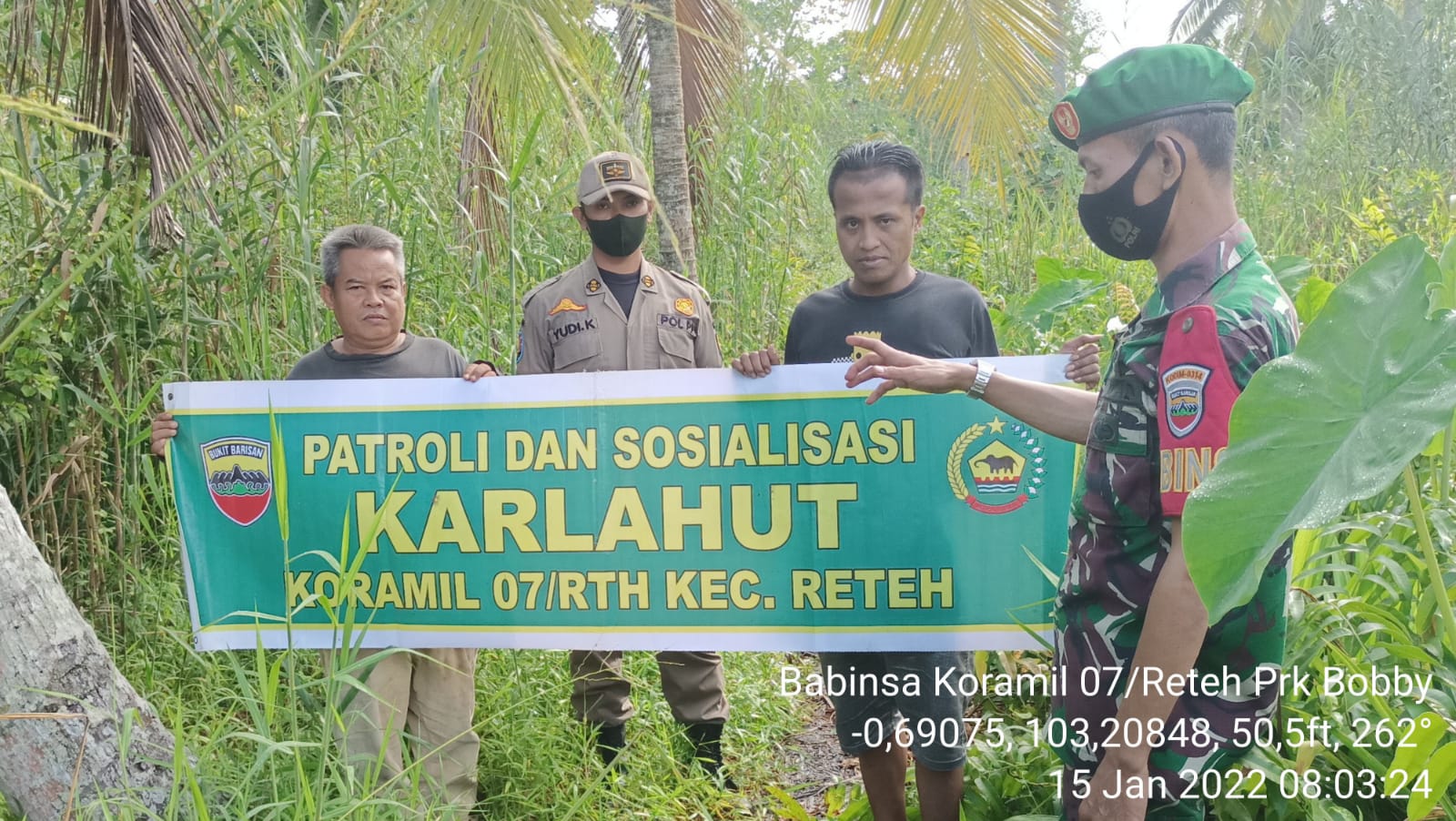 Babinsa Koramil 07/Reteh Bersama MPA Rutin Melakukan Pencegahan Kebakaran Hutan dan Lahan