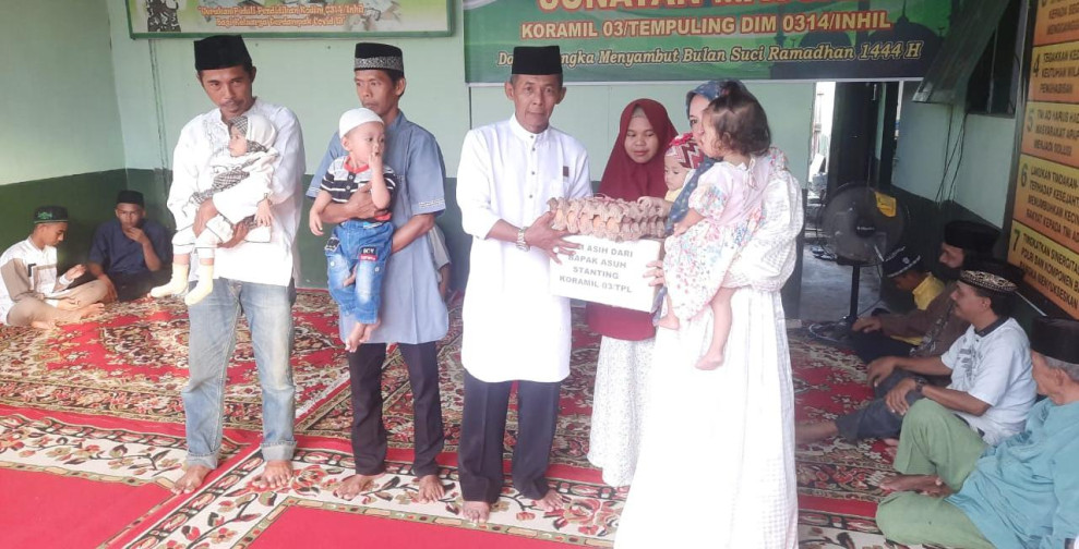 Koramil 03/Tpl Undang Anak Stunting Buka Bersama Sekaligus Salurkan Tali Asih