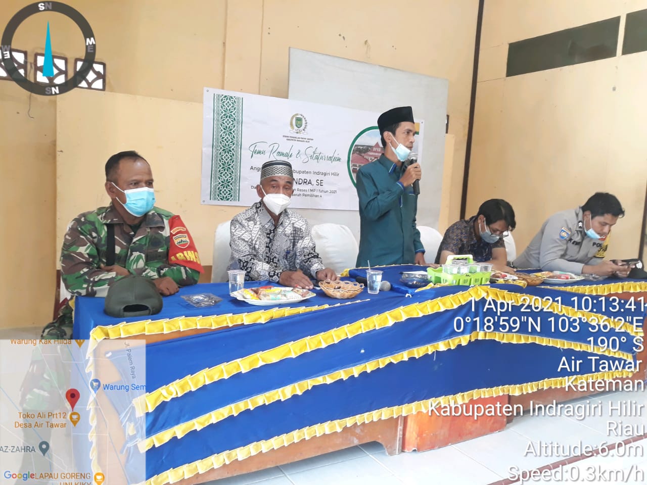 Babinsa Koramil 06/Kateman Hadiri Reses Anggota DPRD di Desa Air Tawar