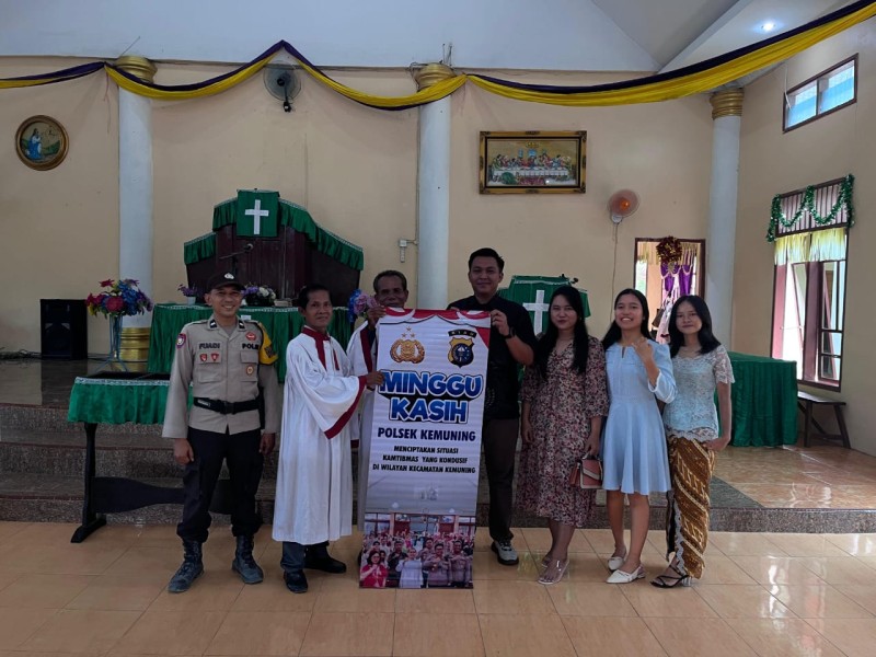 Kegiatan Minggu Kasih, Upaya Polsek Kemuning Jaga Keamanan Masyarakat yang Melakukan Ibadah