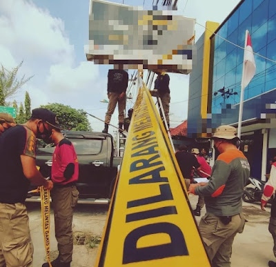 581 Unit Reklame Ditertibkan, 14 Reklame Diantaranya Disegel Oleh Praja Wibawa Inhil