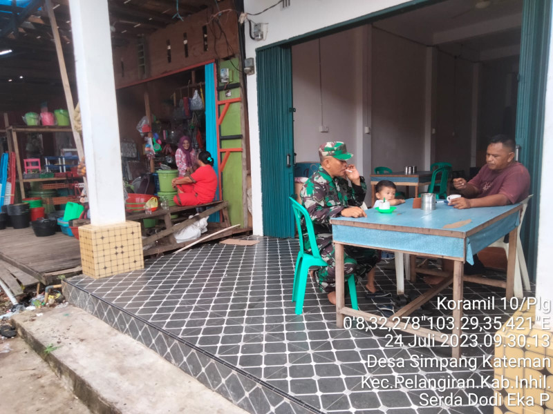 Koramil 10/Pelangiran Mewaspadai Terhadap Cuaca Yang Esktrim di Wilayah