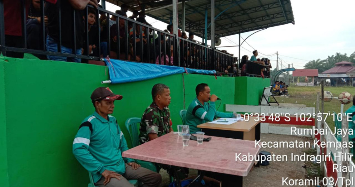 Babinsa 03/Tpl Hadiri Sekaligus Berikan Pengamanan Pelaksanaan Pertandingan Turnamen Sepak Bola