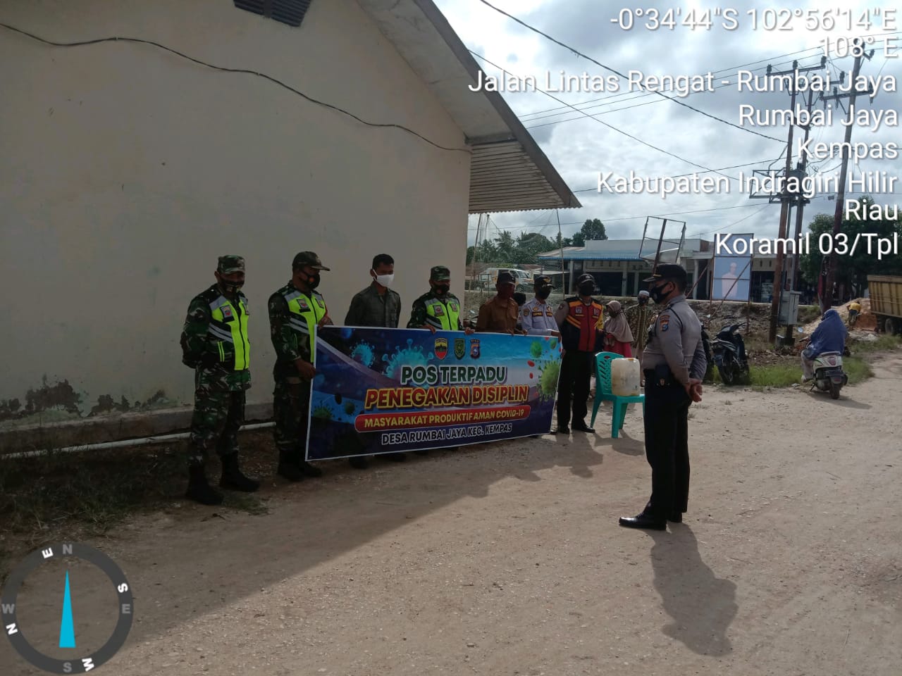 Upaya Patuh Prokes Terus Digencarkan Koramil 03/Tempuling dan Satgas