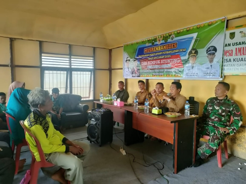 Dukung Pembangunan Desa, Babinsa Koramil 05/Gas Kopda Umar Nasution Hadiri Musrenbang Desa