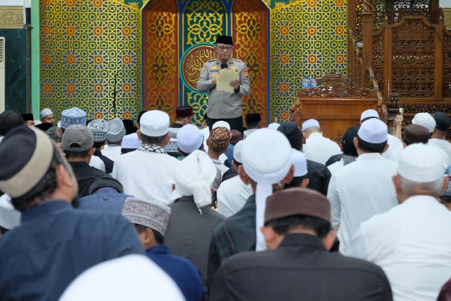 Polda Riau, Forkopimda dan Komunitas Driver Ojol, Gelar Doa Bersama di Masjid An-Nur