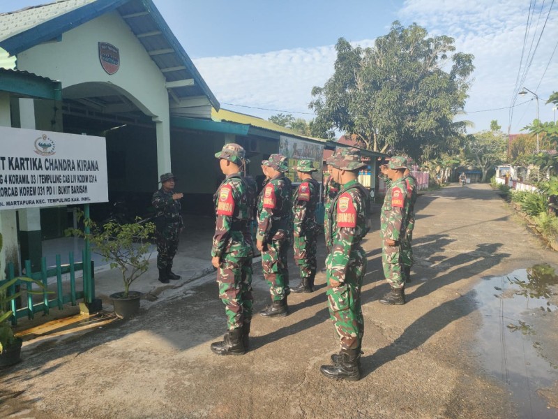Meningkatkan Disiplin dan Semangat Anggota, Danramil 03/Tpl Pimpin Apel Pagi