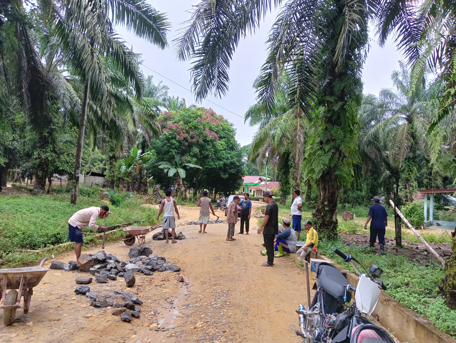 Tidak Gunakan Anggaran Pemerintah, Warga Perbaiki Jalan Dengan Swadaya