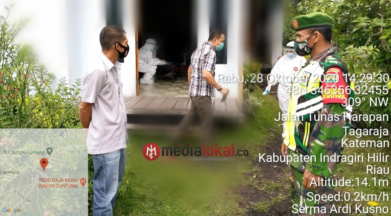 Babinsa Koramil 06/Kateman Dampingi Tim Medis Lakukan Tracking Covid-19