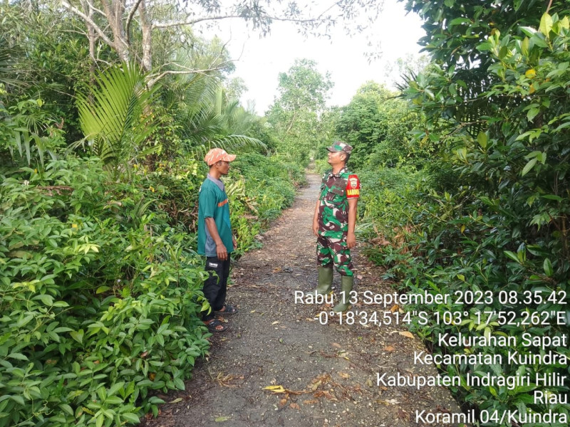 Pencegahan Kebakaran Terus Ditindaklanjuti Oleh Babinsa Koramil 04/Kuindra