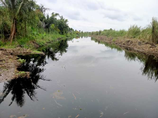 Selesai Pembersihan Sungai Batang Tuaka, Pemdes Sebatu: Terimakasih Pemda Inhil