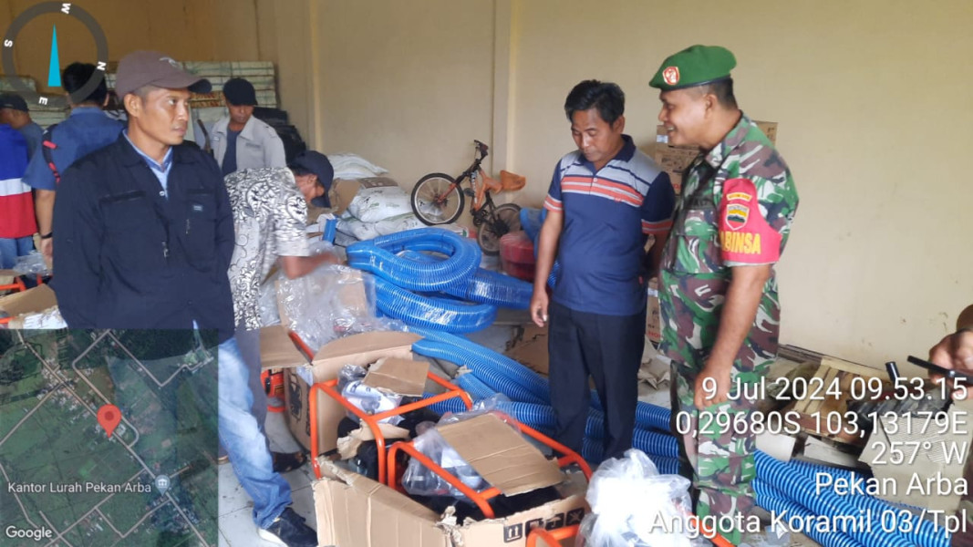 Babinsa 03/Tpl Ikut Serta Dampingi Warga Binaan Dalam Rangka Menerima Bantuan Mesin Pompa Air