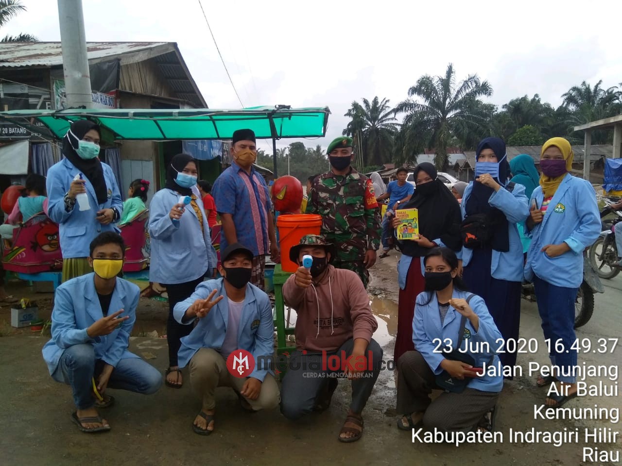 [Video] Bersama Mahasiswa KKN Unri, Koramil 09/Kemuning Siaga Gakplin di Desa Air Balui