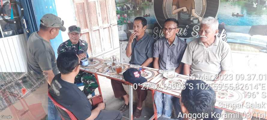 Rencanakan Gotong Royong, Babinsa 03/Tpl Bersama Dengan Tomas Dan Toda Lakukan Komsos