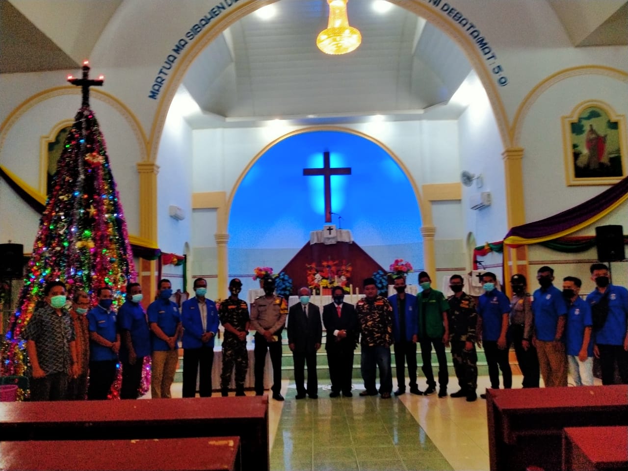 Banser dan GAMKI Jaga Keamanan Natal Tahun 2020 di Tanjungbalai