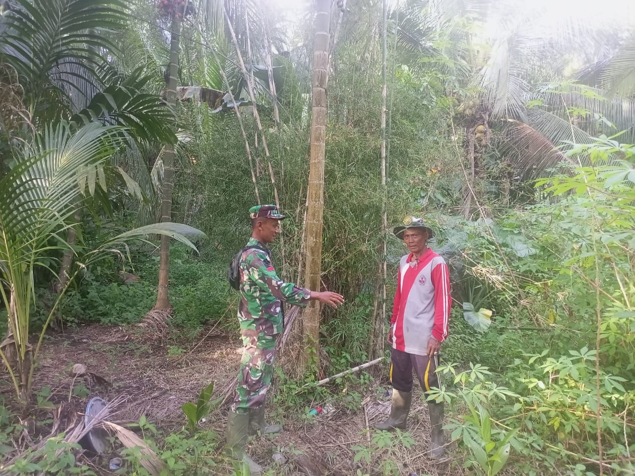 Cegah Karhutla Oleh Babinsa Koramil 04/Kuindra Bersama Masyarakat Petani Kelapa