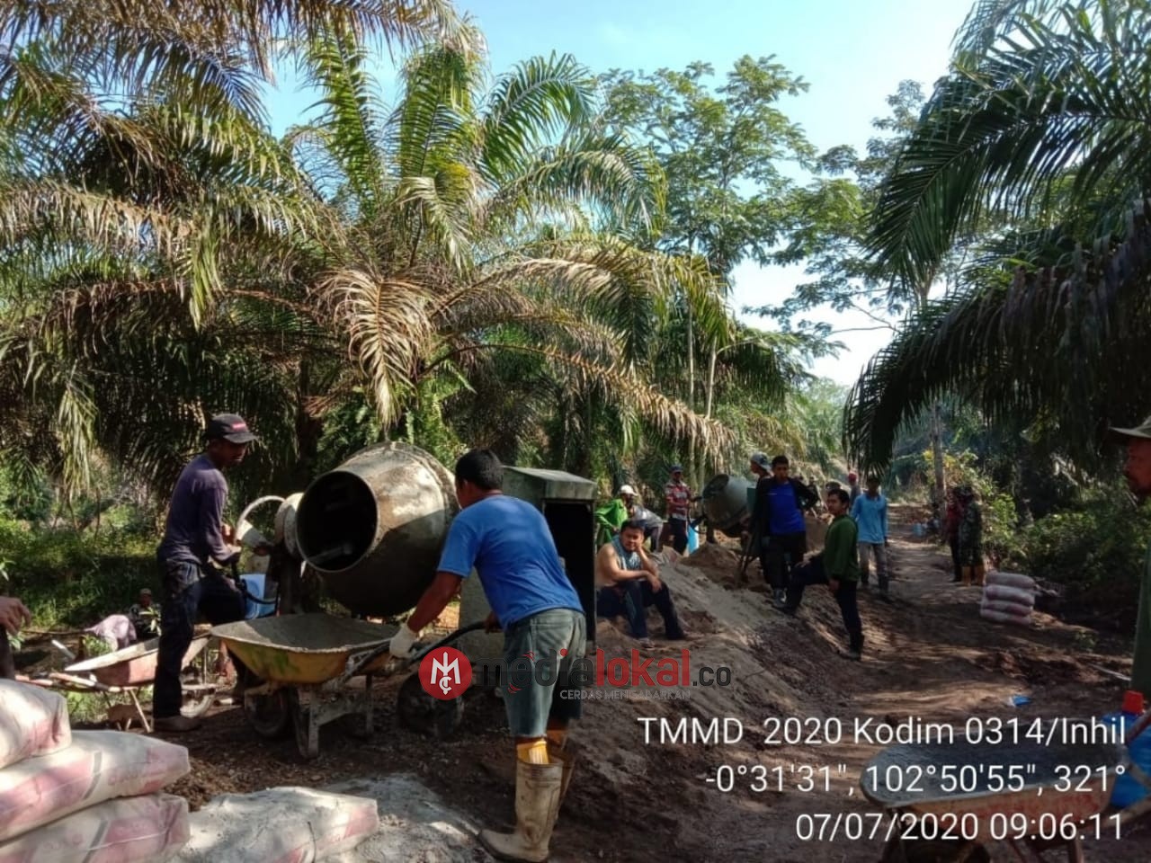 TMMD Imbangan Kodim 0314/Inhil di Desa Teluk Kiambang Tunjukkan Progres Baik