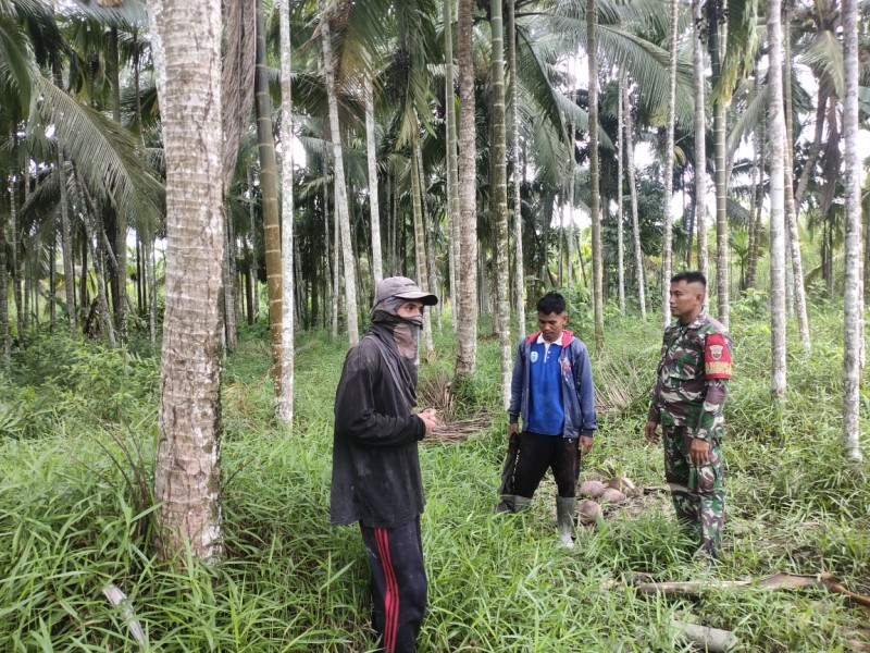 Babinsa Kopda Irawan Giat Patroli Sekaligus Sosialisasi Karlahut