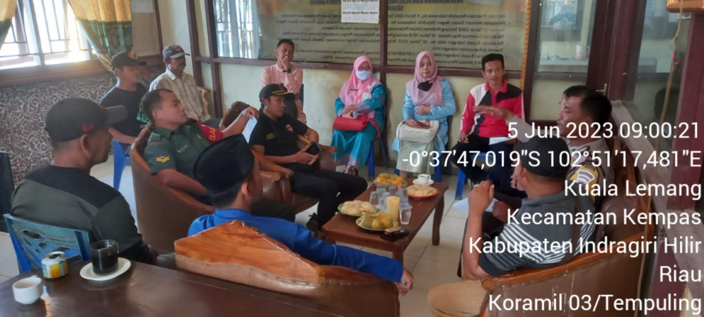 Babinsa 03/Tpl Hadiri Rapat Koordinasi Pengamanan MTQ Ke XVIII Tingkat Kecamatan Kempas