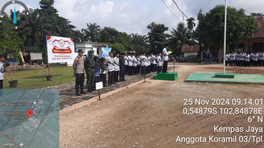 Babinsa Koramil 03/Tpl, Hadiri Upacara Hari Guru Nasional Kecamatan Kempas