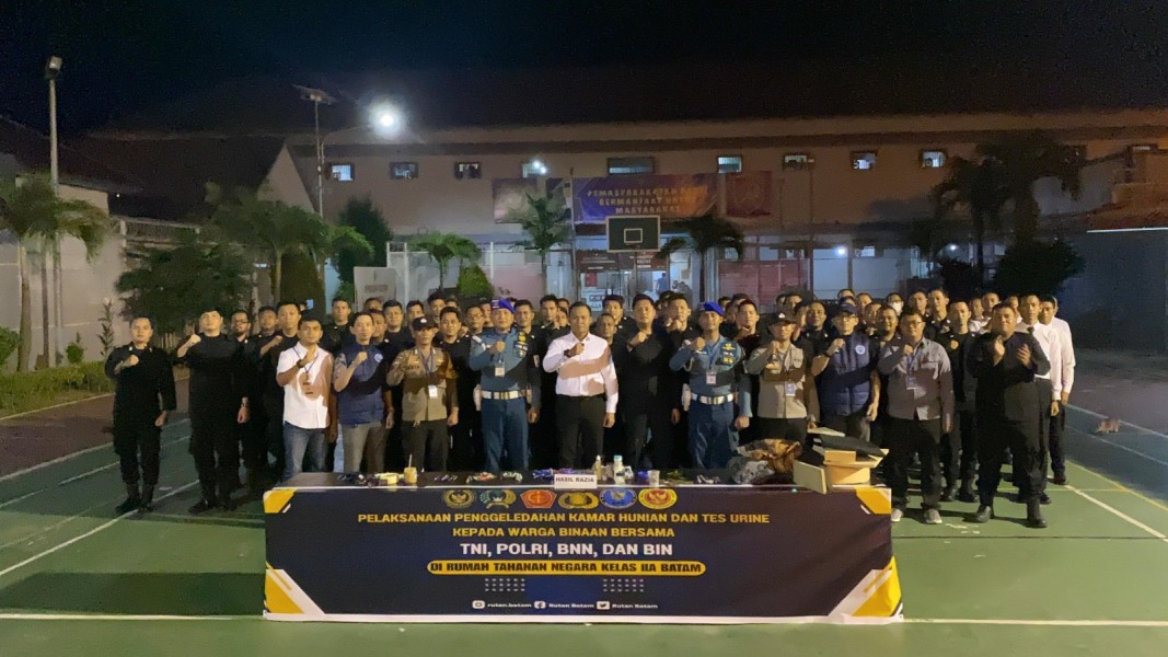 Rutan Kelas IIA Gelar Razia Gabungan, Ciptakan Lingkungan Pemasyarakatan Bersih dari Narkoba, Bebas Handphone dan Barang Terlarang