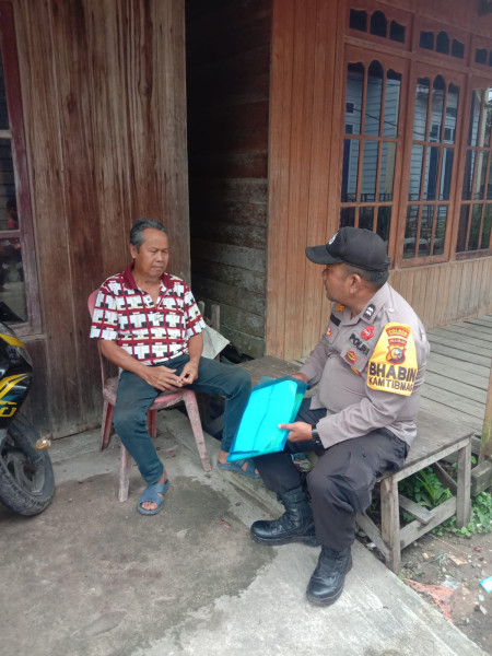 Giat Sambang dan Dialog Bhabinkamtibmas Wilayah Hukum Polsek Gaung Aiptu Edysah Putra Bangun Sampaikan Pesan Kamtibmas