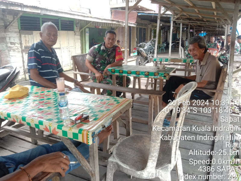 Babinsa Koramil 04/Kuindra Optimalkan Keamanan dan Ketertiban Sesuai Dengan Nilai-nilai Pancasila