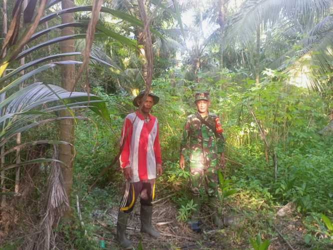 Babinsa Koramil 04/Kuindra Patroli Rutin Karlahut di Wilayah